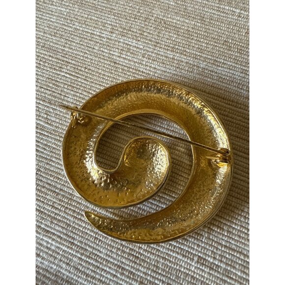 Vintage Gold-Tone Swirl Brooch PinCraft bor Collect - Picture 6 of 10